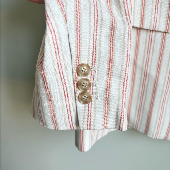 LOFT Striped Linen Blend Modern Blazer Jacket Size 14 NWT - Picture 5 of 7